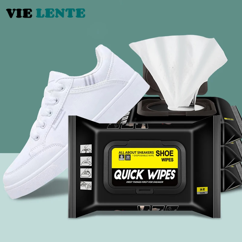 Care For Sneaker - 12Pcs/30Pcs 일회용 신발 깨끗한 물티슈 휴대용
